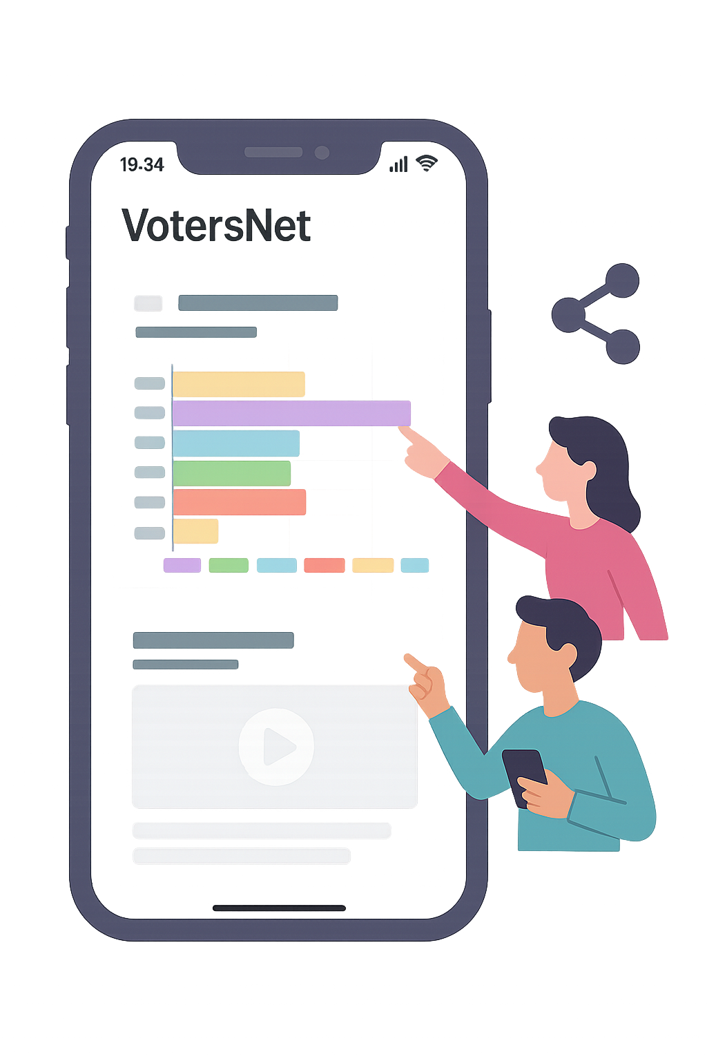 VotersNet 手機畫面示意